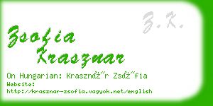 zsofia krasznar business card